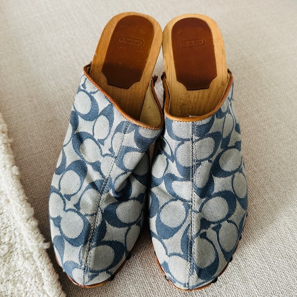 🔥 TRENDING 🔥 Vintage Coach Denim Clog Mules Size 8 - Picture 8 of 12